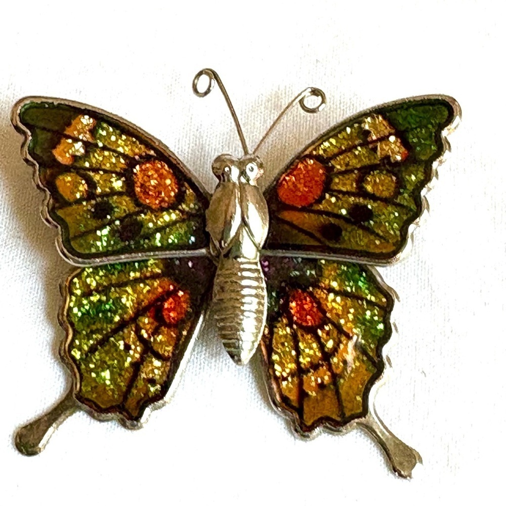 Butterfly brooch pin fall colors